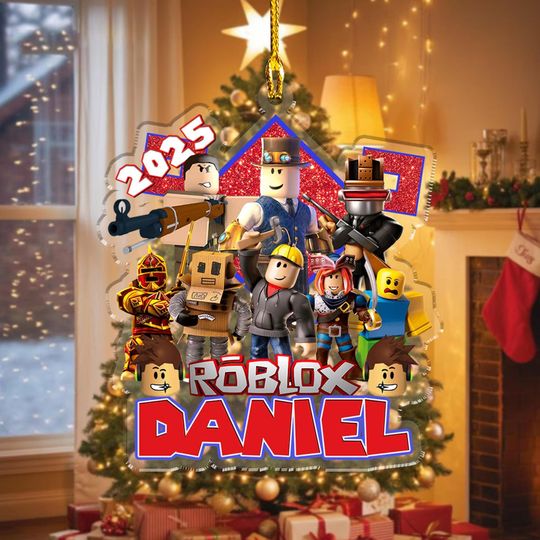Custom Roblox Game Acrylic Ornament, Roblox Christmas Kid Gift, Roblox Game Xmas Ornament, Gamer Keepsake, Custom Christmas Ornament For Kid