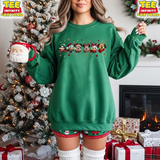 Discover Mickey And Friends Holiday Sweatshirt, Cute Christmas Gift For Disney Fans, Cozy Christmas Season Tee, Mickey Family Merry Christmas T-Shirt
