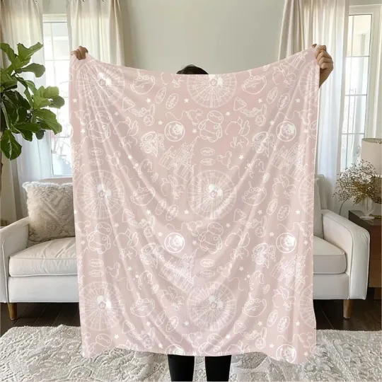 Discover Disney Mickey World Tour Magic Kingdom Fleece Blanket