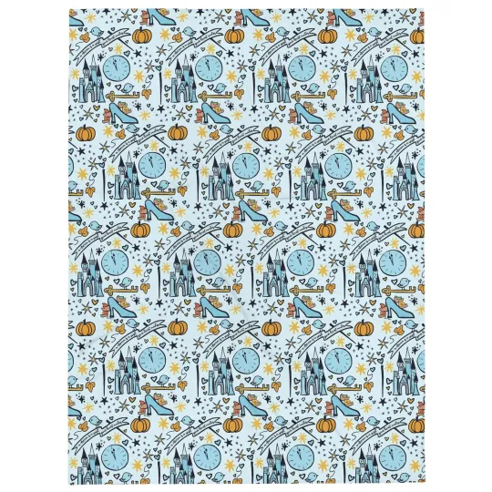 Discover Disney Princess Cinde Dreaming Pattern Cozy Fleece Blanket