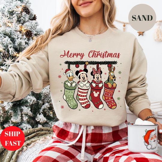 Discover Retro Mickey Minnie Under Christmas Tree Sweatshirt, Disney Mouse Christmas Sweatshirt, Disney Christmas Couple Sweatshirt, Disneyland Shirt