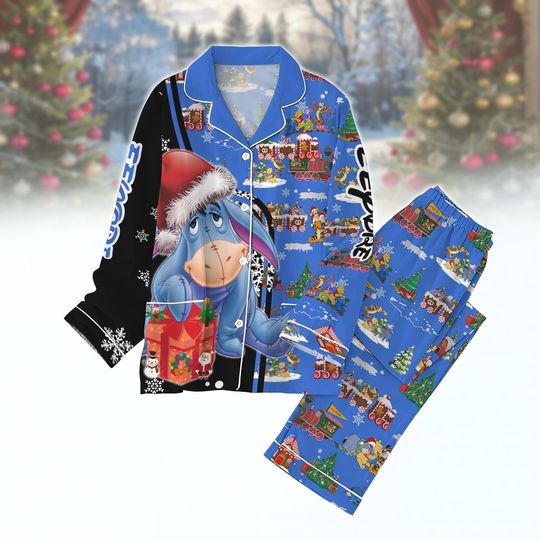 Discover Eeyore Christmas Pajamas Set, Winnie the Pooh Long Sleeve Pajamas, Disney Character Sleepwear, Xmas Gift, Christmas Holiday Gift