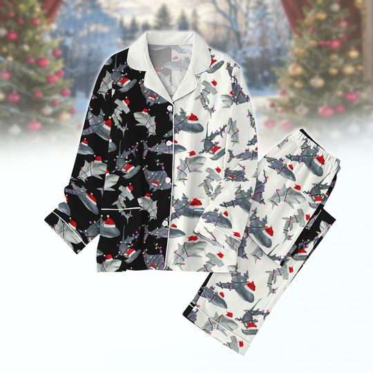Discover Shark Christmas Pajamas Set, Funny Ocean Long Sleeve Pajamas, Holiday Matching Sleepwear, Cool Xmas Gift, Xmas Holiday Gift