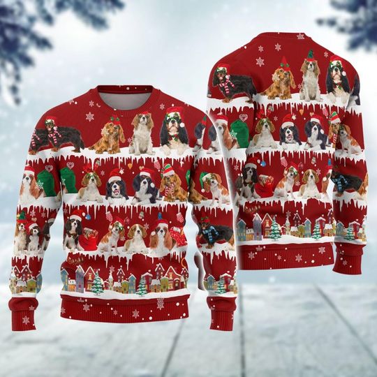 Discover Cavalier King Ugly Christmas Sweater, Charles Spaniel Xmas Sweater, Christmas Dog Sweatshirt, Animal Lover Gift, Sweater For Men