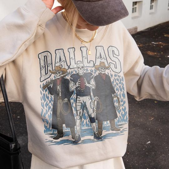 Discover Vintage Dallas Football Sweatshirt, Retro Cowboys Sweater, Old School Sunday Fan Apparel