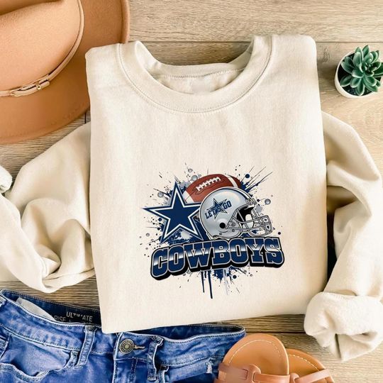 Discover Vintage Dallas Football Sweatshirt 90s Retro Cowboy Crewneck