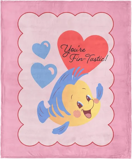 Discover Disney Princess Fintastic Flounder DisneyFriends Fleece Blanket