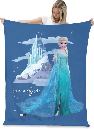Discover Ice Magic Disney Frozen DisneyFriends Holiday Fleece Blanket