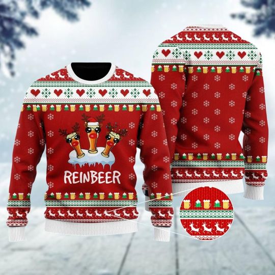Discover Christmas Reindeer Ugly Sweater, Reindeer Xmas Sweater, Christmas Deer Ugly Sweatshirt, Funny Xmas Sweater, Christmas Gift