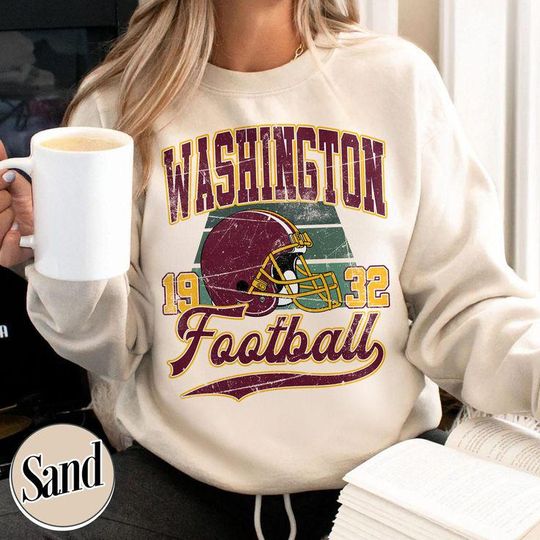 Discover Washington Football Sweatshirt - Hoodie Vintage 1932 | Unisex Crewneck Retro football Pullover | Game Day Graphic Sweater Gift for Fans Ship Fast