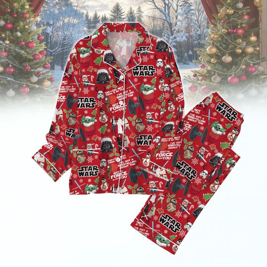 Discover Disney Star Wars Christmas Pajamas, Funny Darth Vader Grogu Holiday Sleepwear, May The Force Be With You PJs, Xmas Holiday Kid Pjs
