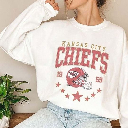Discover Kansas City Chiefs Sweatshirt - Hoodie Vintage football Football Crewneck Retro Game Day Pullover Unisex Gift | Fan Gift Shirt | Fast Shipping!!!