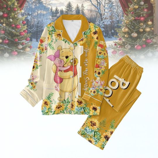 Discover Winnie The Pooh Pajamas Set, You Are My Sunshine Sleepwear, Cute Piglet Pajama Gift for Women, Disney Pooh Pajama, Xmas Holiday Pjs