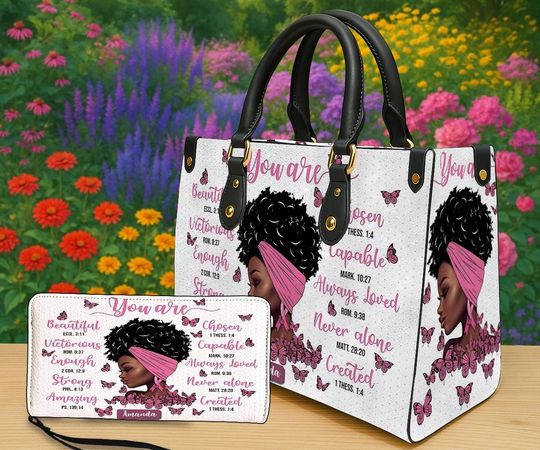 Discover Personalized Black Women Handbag, Afrocentric Graffiti Art Bag with Custom Name, African American Bag, Unique Gift for Her