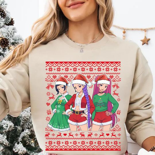 Huntrix Ugly Christmas Sweatshirt, Demon Hunters Christmas Sweater, Huntrix Xmas Sweater, Demon Hunters Shirt, Kpop Huntrix Christmas Shirt