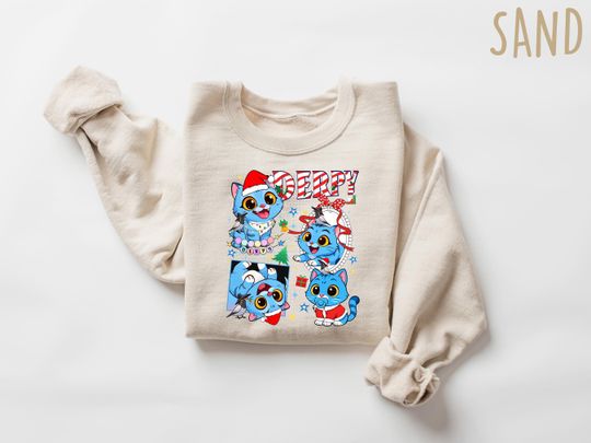 Christmas Derpy Tiger Sweatshirt, Demon Hunters Tiger Christmas Tee, Huntrix Tiger Shirt, Kpop Demon Hunters Shirt, Xmas Derpy Tee