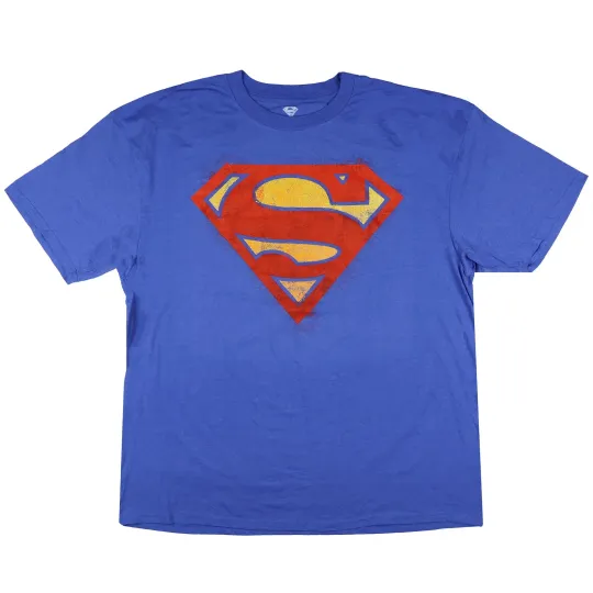 DC Comics Superman T-Shirt Men's S Shield Logo Big and Tall Tee