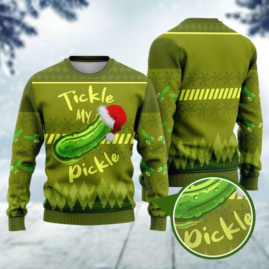 Christmas Pickle Ugly Sweater, Santa Pickles Xmas Sweater, Reindeer Pickles Holiday Pajamas, Funny Christmas Shirt, Winter Gift