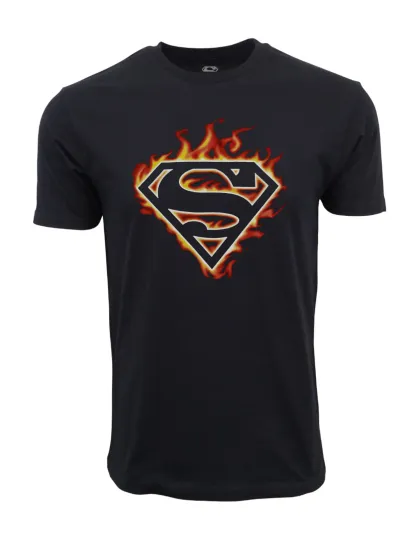 SUPERMAN FIRE ORIGINAL LOGO  T SHIRT TEE OFFICIAL ITEM