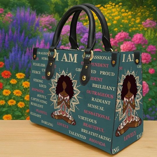 Discover Personalized Black Women Handbag, I AM Affirmation Custom Bag , Empowerment Afrocentric Bag, Positive Self Love Gift For Her