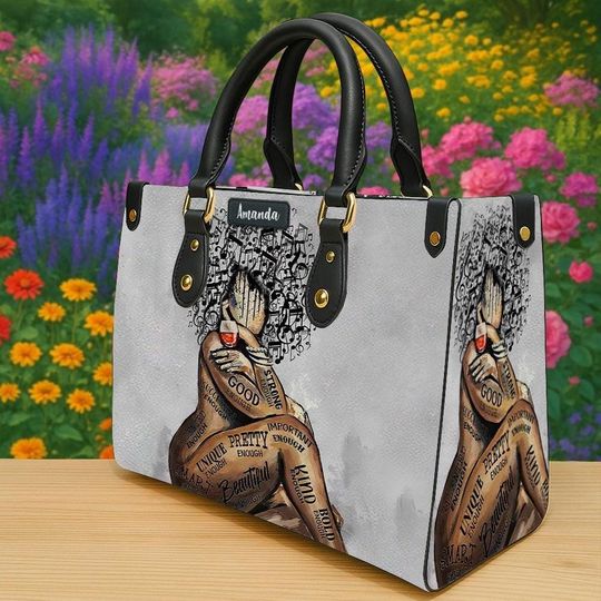 Discover Personalized You Are Enough Handbag, Black Women Custom Bag , Afrocentric Empowerment Bag, Self Love Inspirational Gift For Her