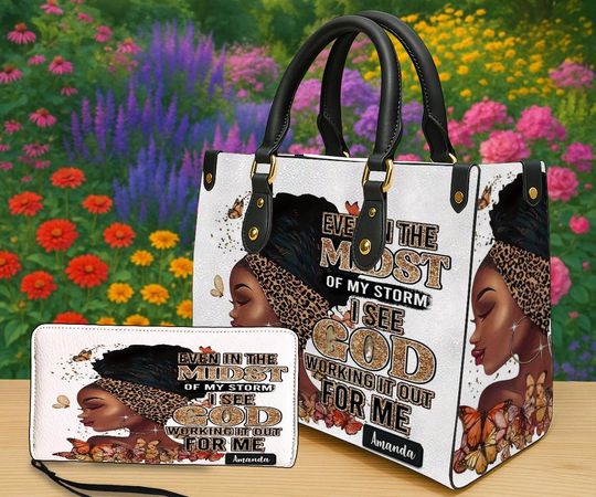 Discover Personalized Black Women Handbag, African American Bag With Bible Verses, Custom Name Christian Faith Bag, Inspirational Gift