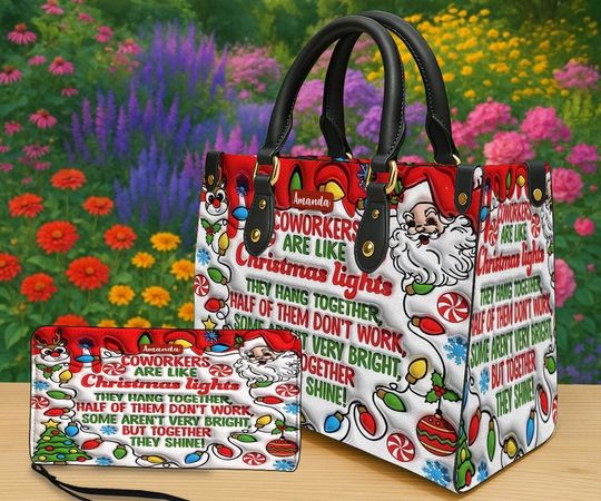 Discover Personalized Coworkers Are Like Christmas Lights Tote Bag, Funny Office Gift, Custom Name Holiday Bag for Women