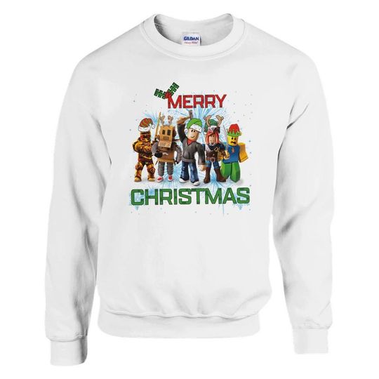 Roblox Merry Christmas Sweatshirt | Cotton-Blend Holiday Crewneck