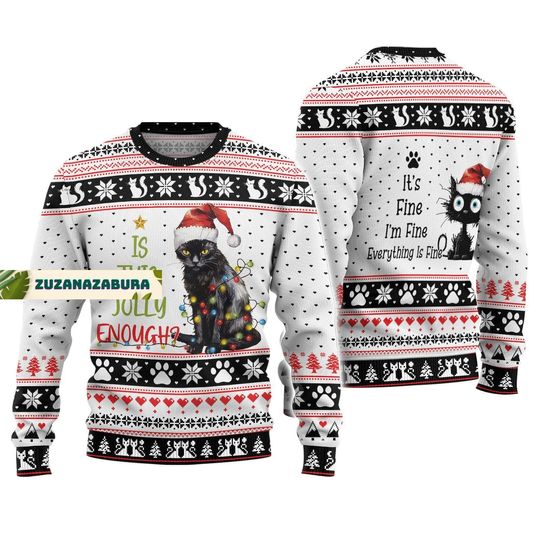 Discover Cat Sweater, Cat Ugly Sweater, Black Cat Sweater, Christmas Gift, Cat Christmas Sweater, Black Cat Christmas Sweater, Christmas Sweater
