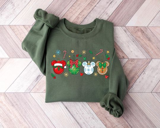 Discover Disney Christmas Sweatshirt: Mickey and Minniee Christmas Gift Womens Holiday Sweater