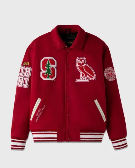 Discover Men's Retro University College Campus Unisex Red Wool Varsity Letterman Jacket