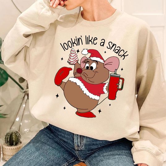 Discover Looking Like A Snack Christmas Sweatshirt, Cute Gus Gus Christmas Sweatshirt, Family Christmas Hoodie, Disney Christmas Sweatshirt