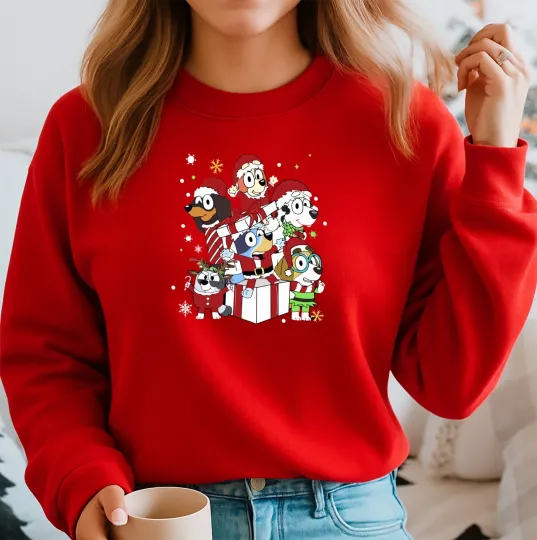 Discover 2025 Christmas Sweatshirt ,Disney family Jumper ,blueymas