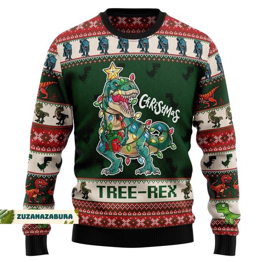 Discover Dinosaur Christmas Ugly Sweater, Dinosaur Gifts, Tree Rex Christmas Sweater, Dinosaur Xmas Sweater