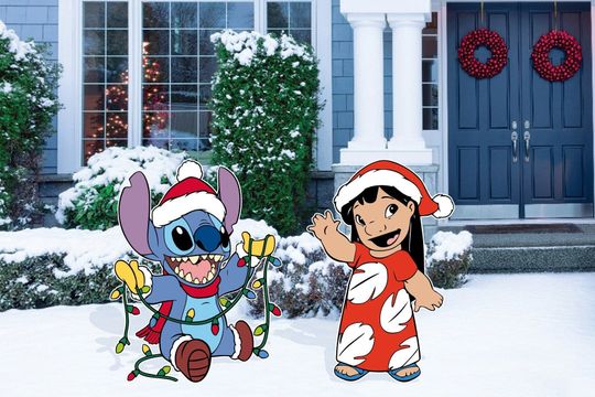 Discover Lilo & Stitch Christmas cutout and yard sign