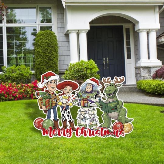 Discover Toy Story Merry Christmas, Toy Story Christmas Cutouts, Christmas Yard Sign, Outdoor Decor, Garden Decor, Merry Christmas Cutout, Toy Story