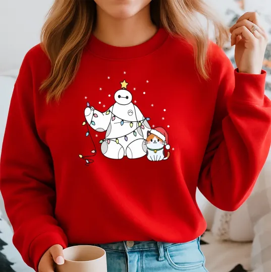 Discover 2025 Christmas Sweatshirt ,Disney family Jumper , Disney Baymax