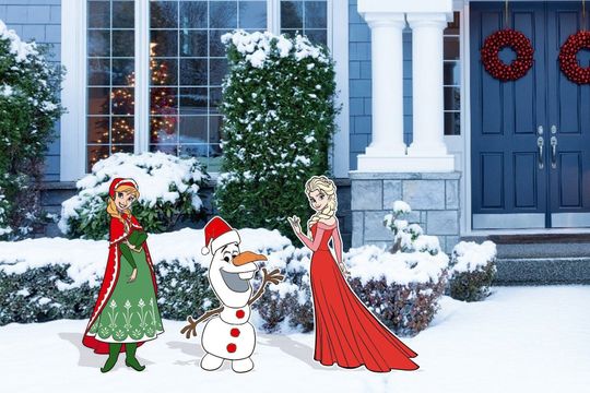 Discover Frozen Christmas cutout and yard sign