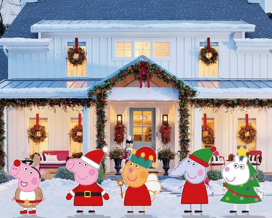 Discover Pig Christmas Cutout and Yard Sign
