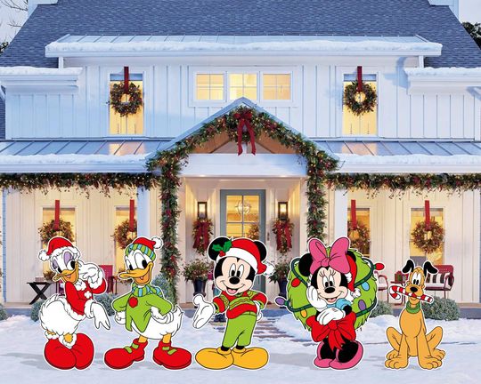 Discover Mickey and Friends Christmas Cutout and Yard Sign