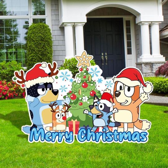 Discover Bluee Christmas Cutouts and Yard sign, Cute Blue Dogs Christmas Decor, Merry Christmas Cutouts, Christmas Party Decor, Christmas Decor