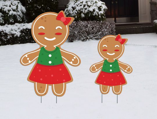 Discover Gingerbread Christmas Yard Decor: Weatherproof Lawn Ornaments (Set of 8)