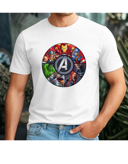 Discover Marvel Superhero Unisex Heavy Cotton Tee, Comic Clothing, Gift for Fans, Casual Wear, Geeky Apparel, Birthday Present