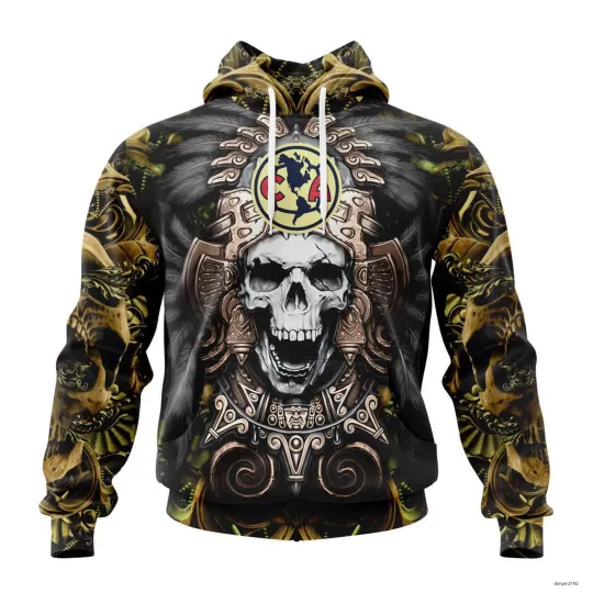 Club America Aztec Skull 3D Hoodie Men Unisex Mexico Shirt
