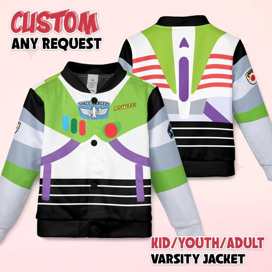 Discover Custom Buzz Lightyear Varsity Jacket Inspired Toy Story, Disney Baseball Jacket, Matching Team Outfit, Disney Varsity Uniform, Birthday Gift