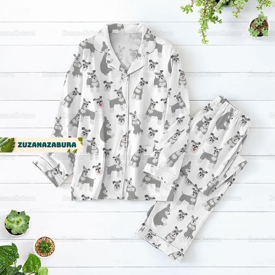 Discover Schnauzer Pajamas Set, Schnauzer Shirt, Schnauzer Pajamas, Schnauzer Pajamas Pants, Animal Lover Shirt, Miniature Schnauzer Shirt