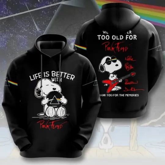Snoopyy X Pink Floyd Live Is Better With 3D Printed Hoodie