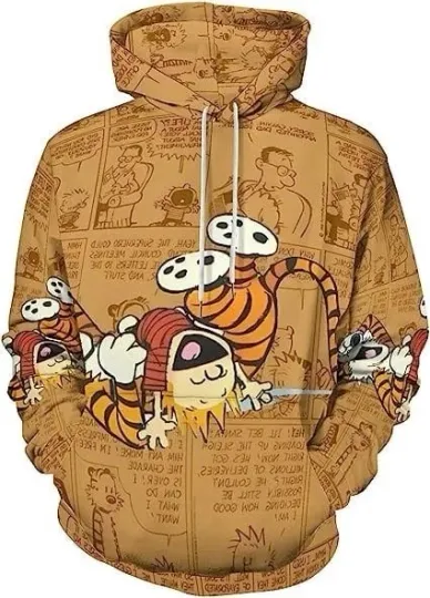 Calvin and Hobbes Comics All over Print 3D Hoodie