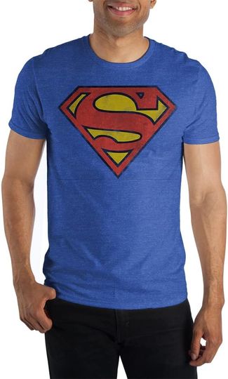 DC Comics Superman Men's Man Of Steel Distressed Logo Adult Graphic Print T-Shirt