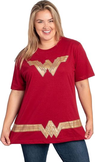 DC Comics Plus Size T-Shirt Logo Graphic Costume Print, Gift For Fan